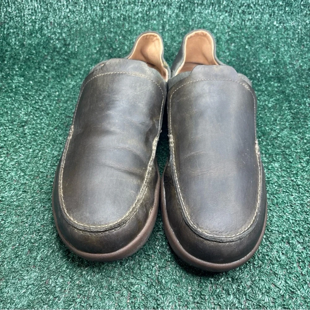 Clarks Un‎ Lisbon Lane Convertible Loafer Dark Olive Leather Men Sz 13 MSRP $130